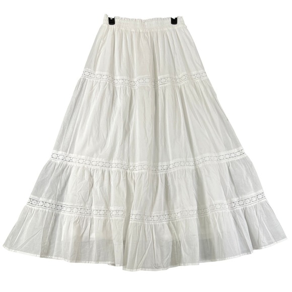 Altar'd State Dresses & Skirts - Altar'd State Tiered Maxi Skirt Women L Ivory Lace Trim Boho Summer Casual